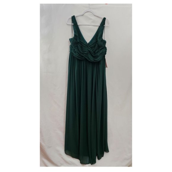 Birdy Grey Laurie Empire Chiffon Dress Emerald Curve 1X - Picture 5 of 7